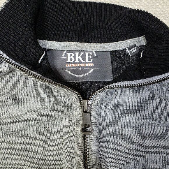 BKE Buckle Mens Size Medium Quarter Zip Pullover Sweater Gray Long Sleeve - Picture 5 of 7